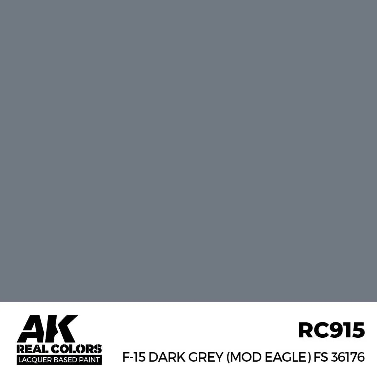 AK Interactive RC915 Real Colors F-15 Dark Grey (Mod Eagle) FS 36176 Paint 17ml - A-Z Toy Hobby