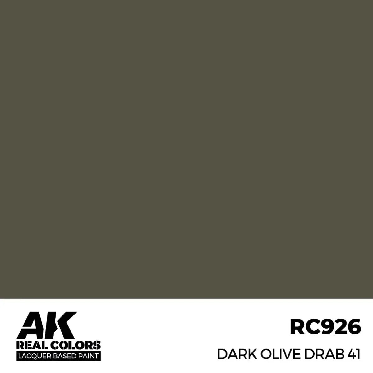 AK Interactive RC926 Real Colors Dark Olive Drab 41 Paint 17ml - A-Z Toy Hobby