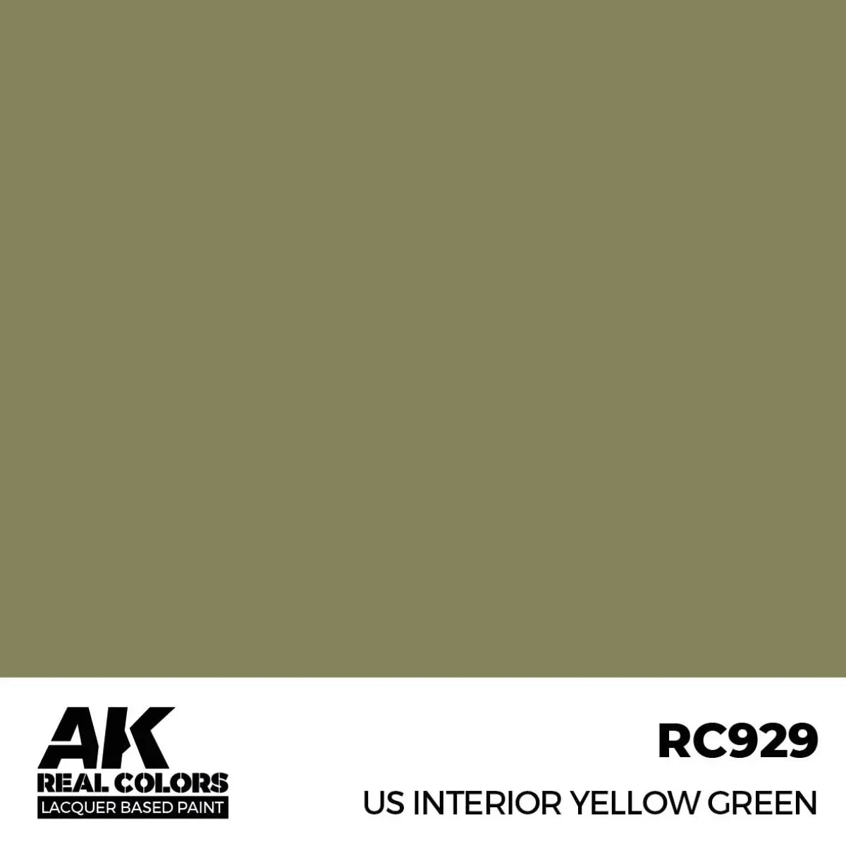 AK Interactive RC929 Real Colors US Interior Yellow Green Paint 17ml - A-Z Toy Hobby