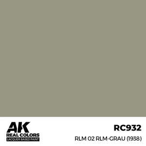 AK Interactive RC932 Real Colors RLM 02 RLM-Grau (1938) Paint 17ml - A-Z Toy Hobby