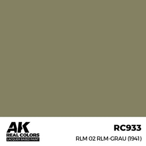 AK Interactive RC933 Real Colors RLM 02 RLM-Grau (1941) Paint 17ml - A-Z Toy Hobby