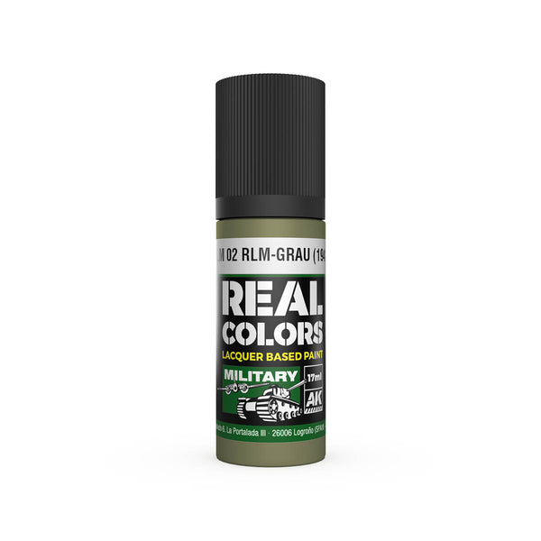 AK Interactive RC933 Real Colors RLM 02 RLM-Grau (1941) Paint 17ml