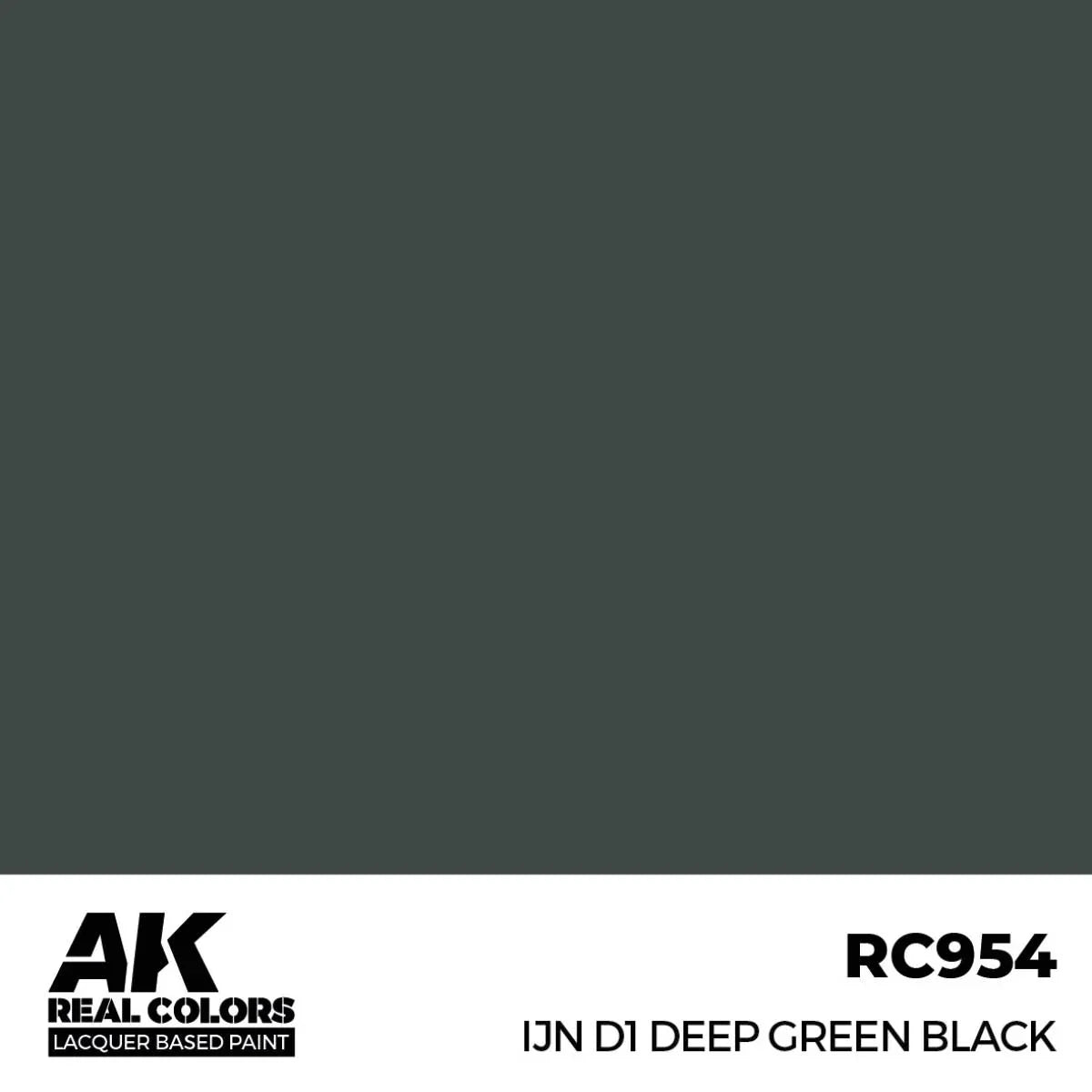 AK Interactive RC954 Real Colors IJN D1 Deep Green Black Paint 17ml - A-Z Toy Hobby