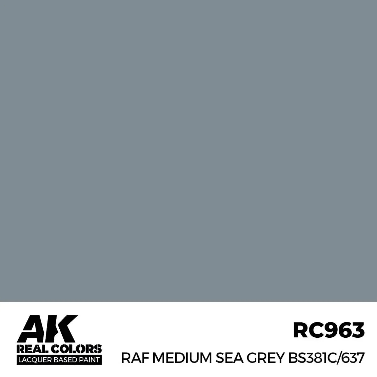 AK Interactive RC963 Real Colors RAF Medium Sea Grey BS381C/637 Paint 17ml - A-Z Toy Hobby
