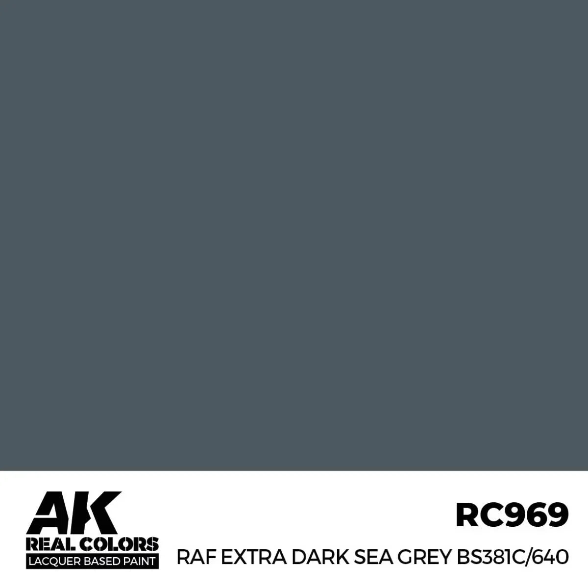 AK Interactive RC969 Real Colors RAF Extra Dark Sea Grey BS381C/640 Paint 17ml - A-Z Toy Hobby