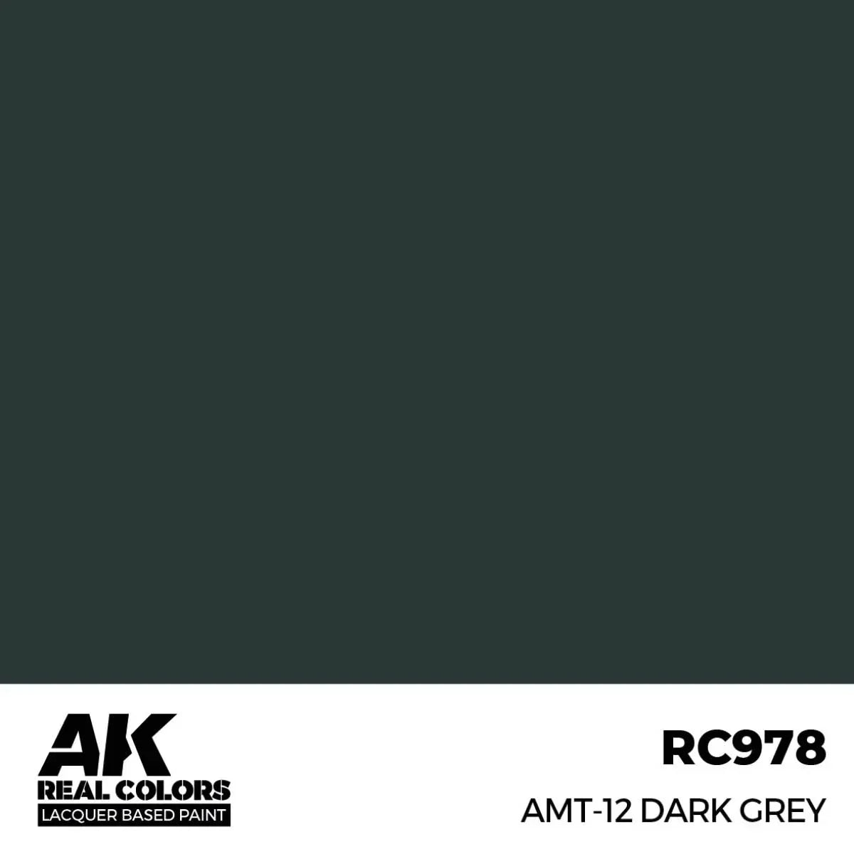 AK Interactive RC978 Real Colors AMT-12 Dark Grey Paint 17ml - A-Z Toy Hobby