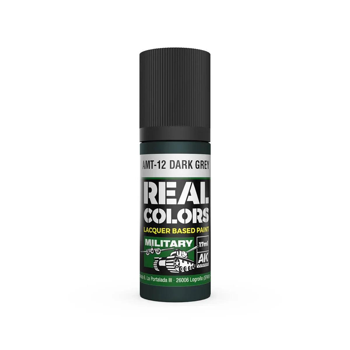AK Interactive RC978 Real Colors AMT-12 Dark Grey Paint 17ml - A-Z Toy Hobby