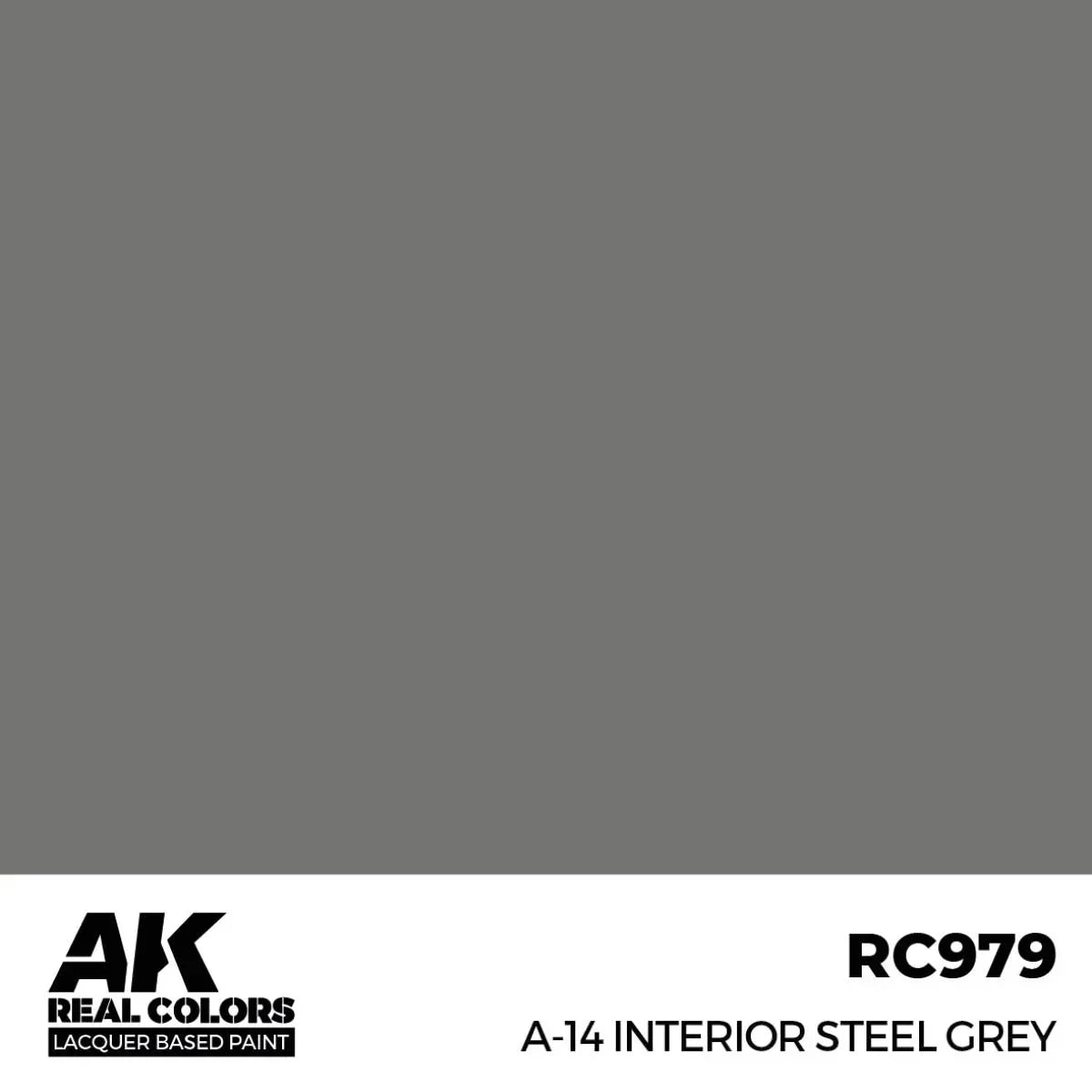 AK Interactive RC979 Real Colors A-14 Interior Steel Grey Paint 17ml - A-Z Toy Hobby