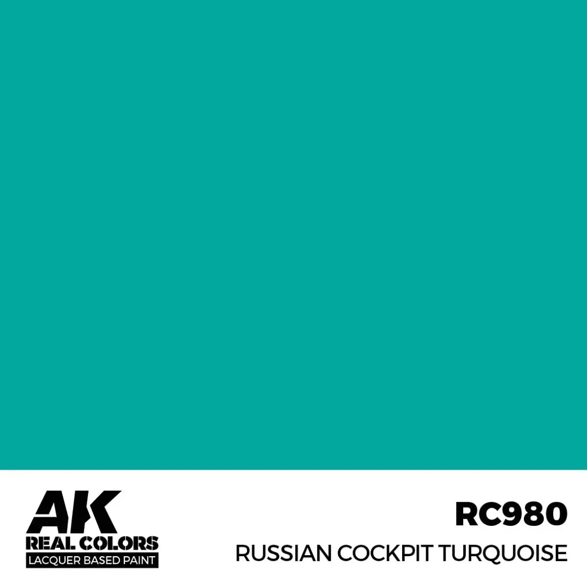 AK Interactive RC980 Real Colors Russian Cockpit Turquoise Paint 17ml - A-Z Toy Hobby