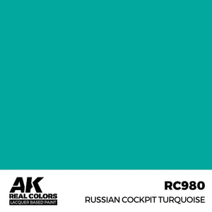 AK Interactive RC980 Real Colors Russian Cockpit Turquoise Paint 17ml - A-Z Toy Hobby