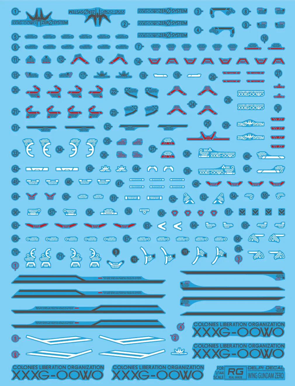 Delpi Water Decal For RG Wing Zero - A-Z Toy Hobby