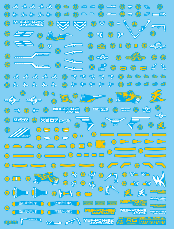 Delpi Water Holo Decal For RG Astray Gold Frame Amatsu Mina - A-Z Toy Hobby