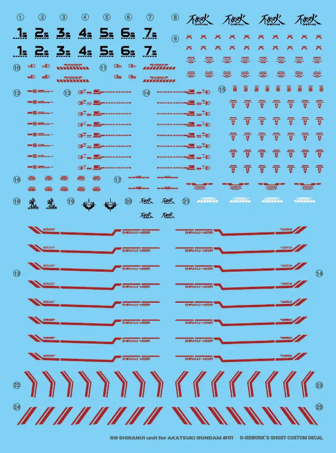 G-Rework Water Decal For RG Shiranui - A-Z Toy Hobby