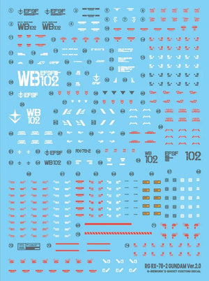 G-Rework Water Decal For RG RX-78-2 2.0 - A-Z Toy Hobby