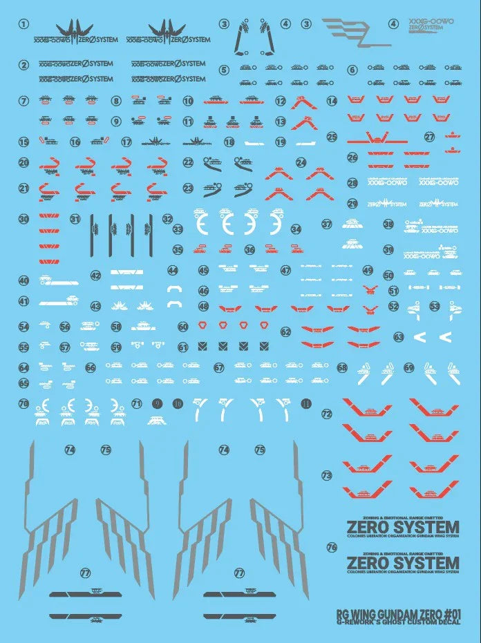 G-Rework Water Decal For RG Wing Zero - A-Z Toy Hobby