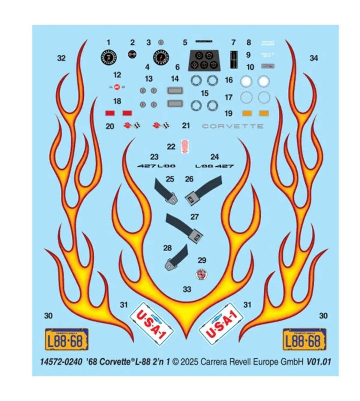 Revell 1968 Corvette L/88 Convertible 1/25 Model Kit - A-Z Toy Hobby