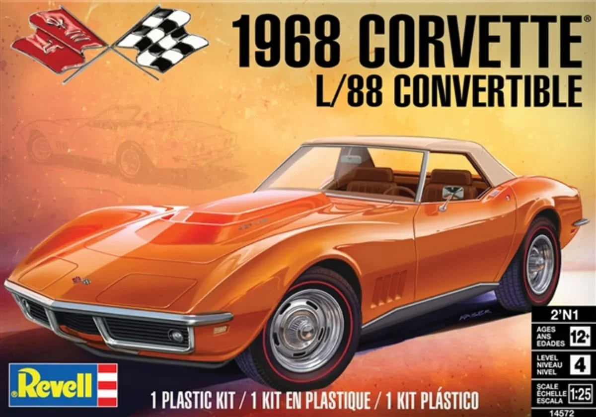 Revell 1968 Corvette L/88 Convertible 1/25 Model Kit - A-Z Toy Hobby