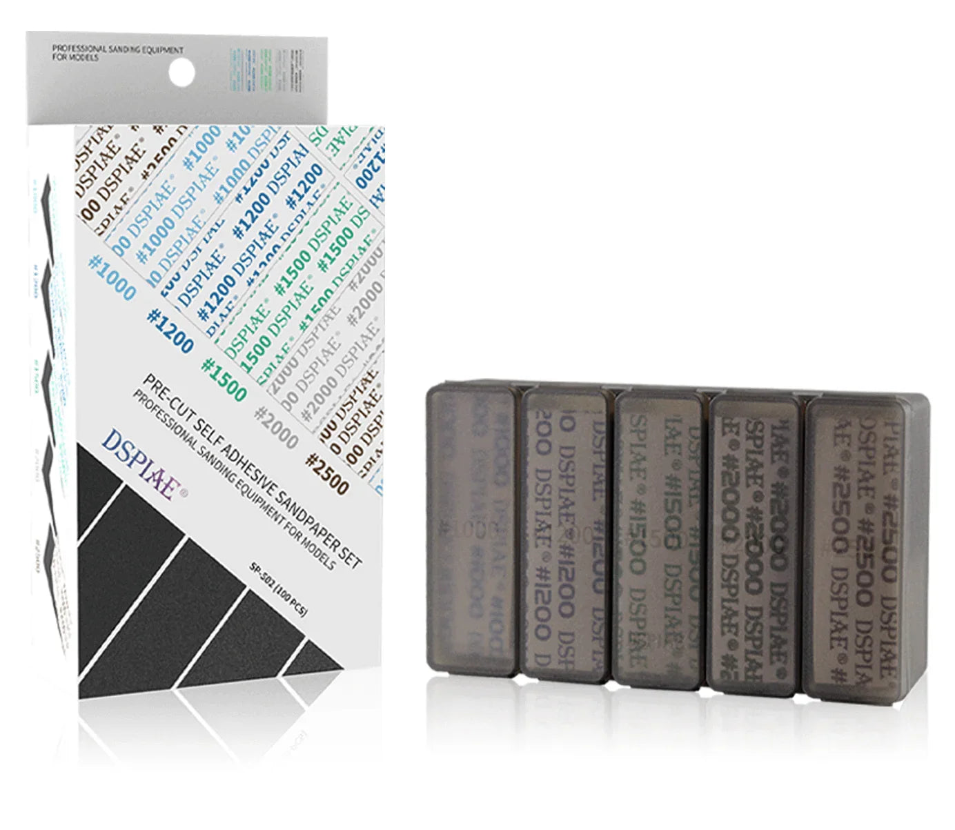 DSPIAE Adhesive Sand Paper Set (1000, 1200, 1500, 2000, 2500) (100pcs) SP-S02 - A-Z Toy Hobby