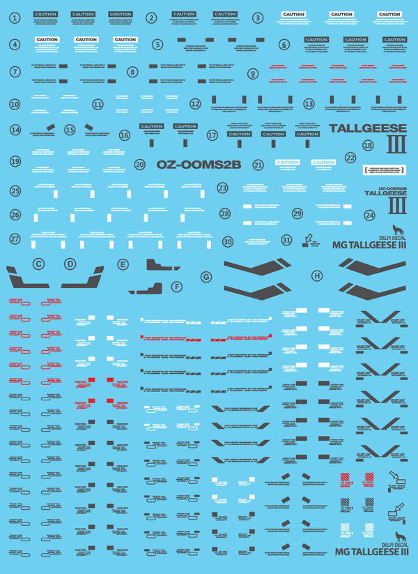 Delpi Water Decal For MG Tallgeese 3