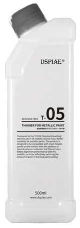 DSPIAE Metallic Paint Thinner 500ml T-05 - A-Z Toy Hobby