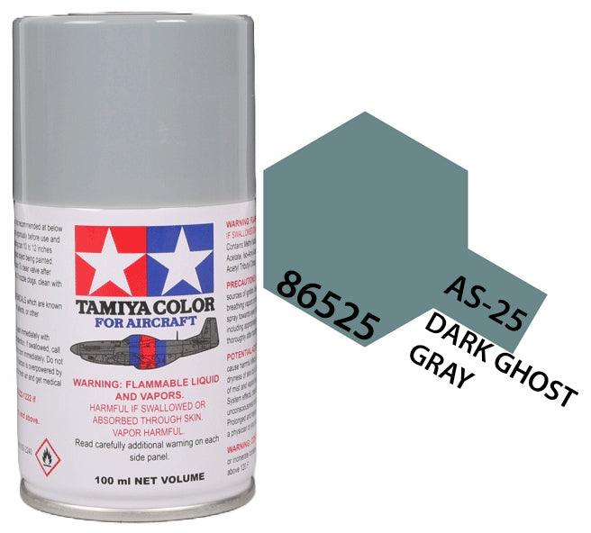 Tamiya 86525 AS-25 Dark Ghost Gray Aircraft Lacquer Spray Paint 100ml - A-Z Toy Hobby