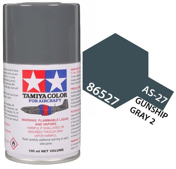 Tamiya 86527 AS-27 Gunship Gray 2 Aircraft Lacquer Spray Paint 100ml - A-Z Toy Hobby