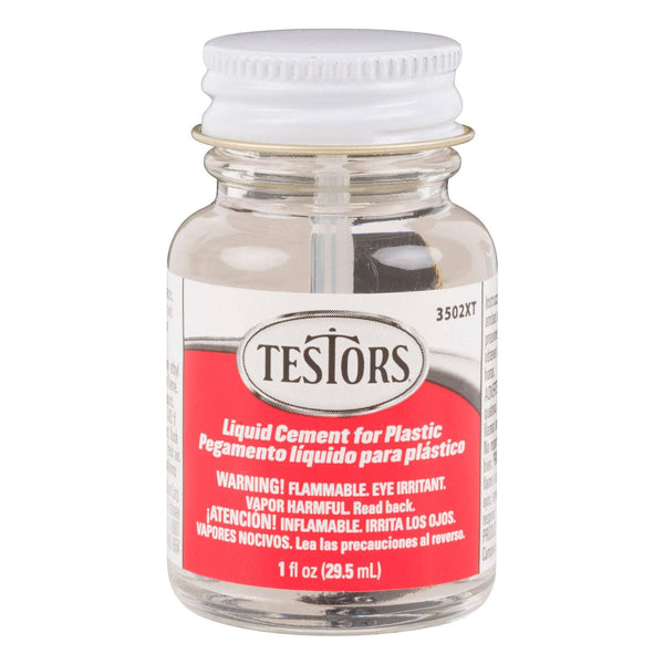 Testors 3502XT Liquid Cement for Plastic with Brush On Lid 1oz - A-Z Toy Hobby