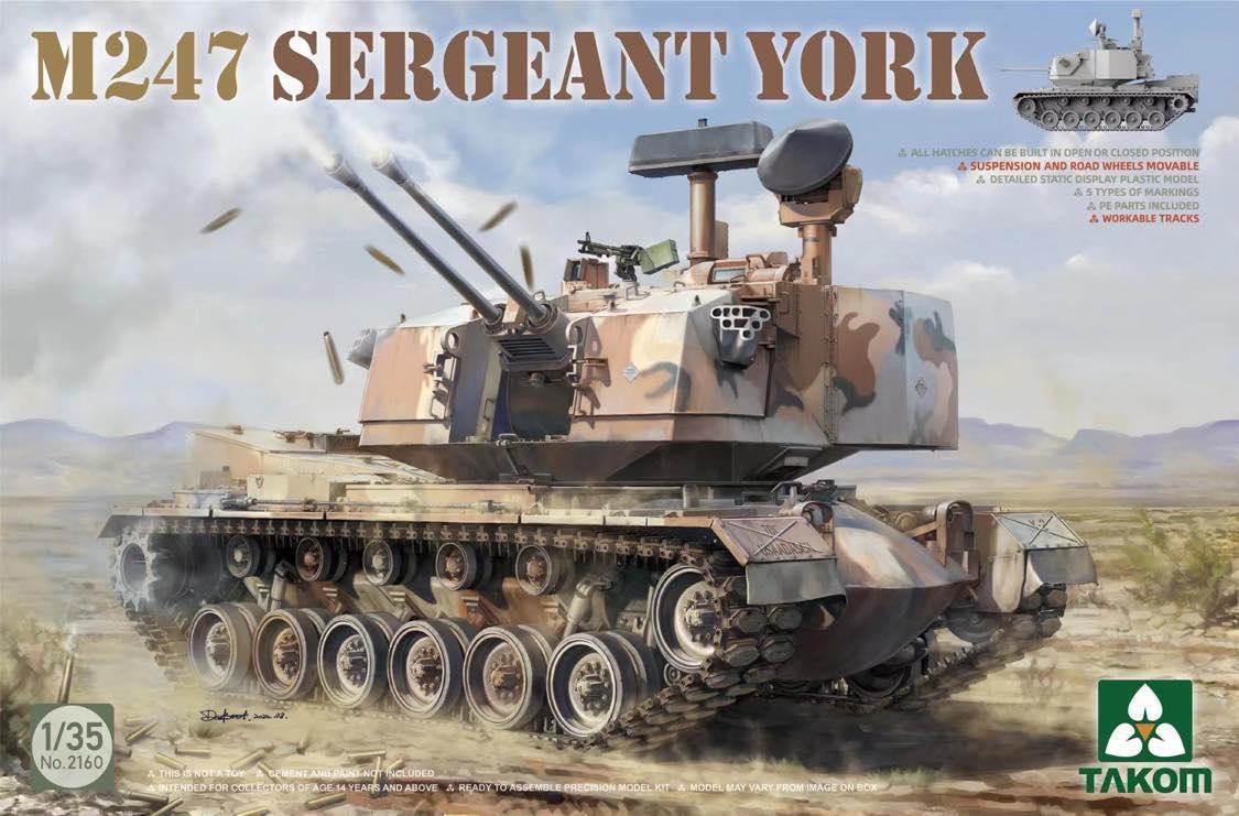 Takom 2160 M247 Sergeant York SPAAG Tank 1/35 Model Kit - A-Z Toy Hobby