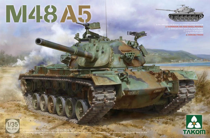 Takom 2161 M48 A5 Patton Main Battle Tank 1/35 Model Kit - A-Z Toy Hobby