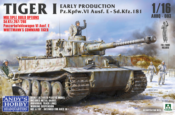 Andy's HHQ 003 Tiger I Early Production with Full Figure 1/16 Model Kit