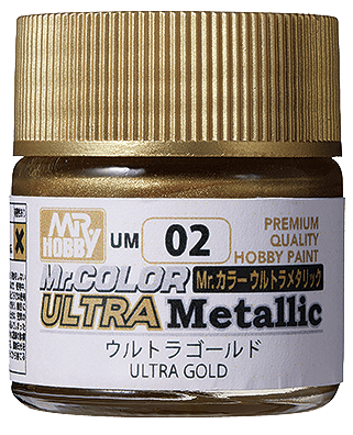 Mr. Hobby UM02 Mr. Color Ultra Metallic Gold Paint 10ml - A-Z Toy Hobby