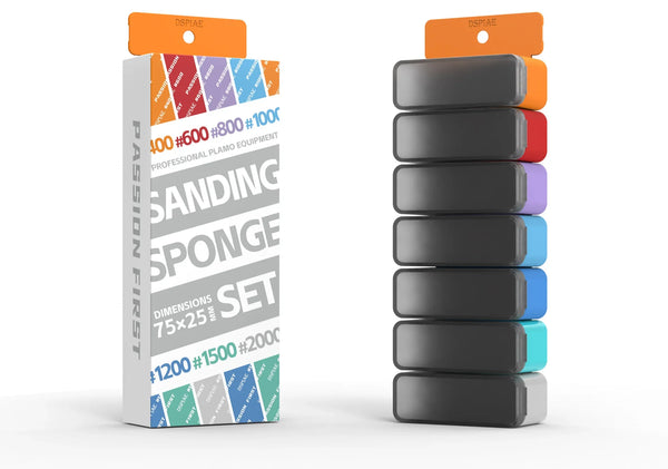 DSPIAE Vigorous Sanding Sponge Set (400, 600, 800, 1000, 1200, 1500, 2000) (42pcs) XSS-S01