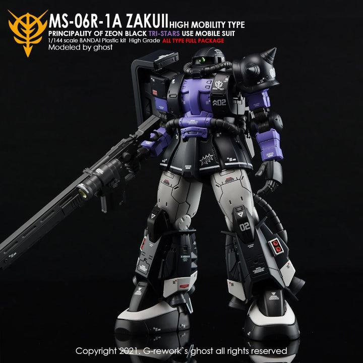 G-Rework Water Decal For HGGTO Zaku II (Black Tri-Stars Full Set) - A-Z Toy Hobby