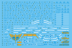 Delpi Holo White & Gold Water Decal For MG Sazabi Ver. Ka - A-Z Toy Hobby