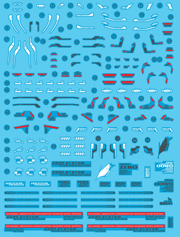 Delpi Water Decal For RG Wing Zero EW