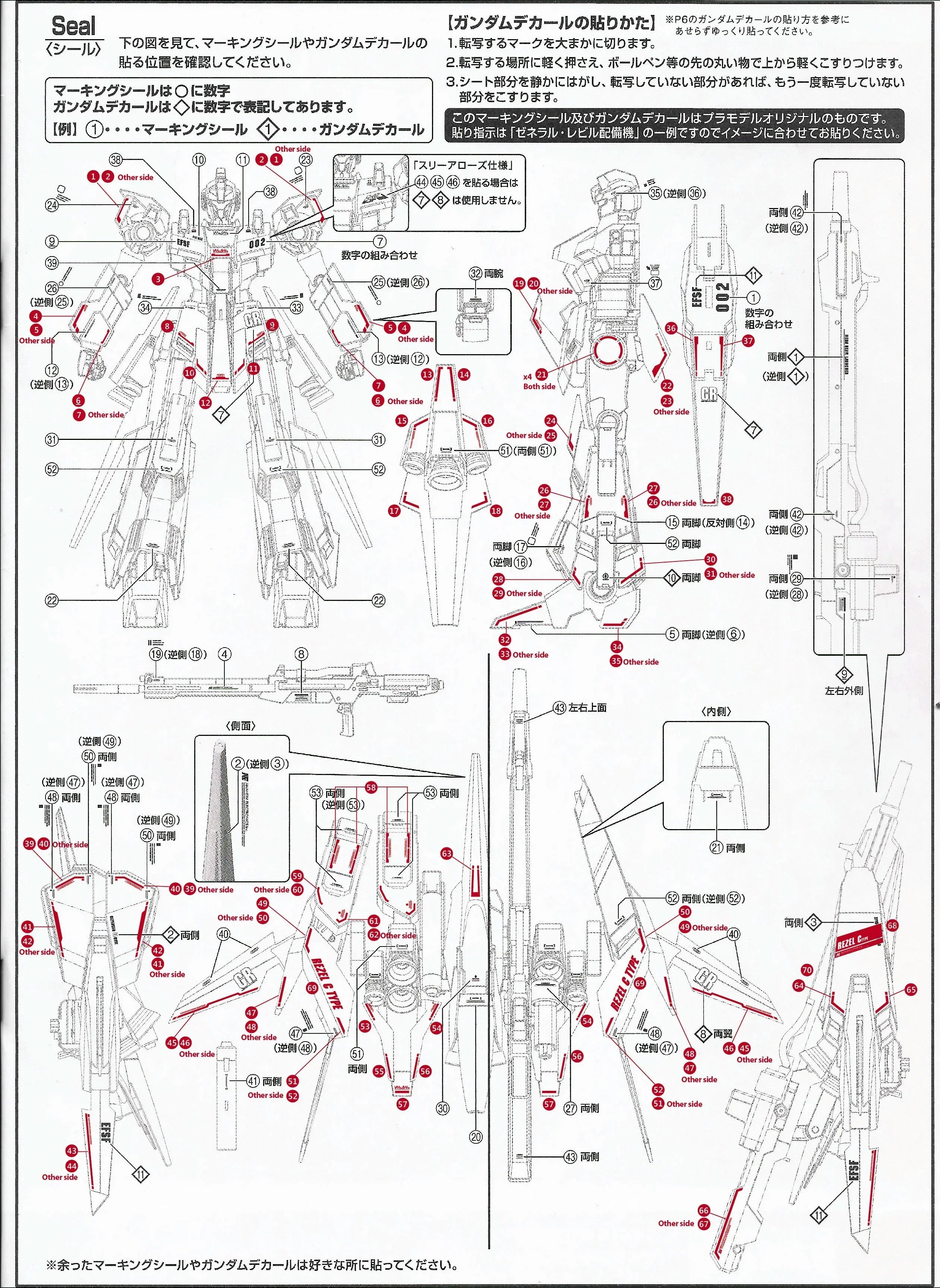 Delpi Water Decal For MG ReZEL Type-C Defenser A + B Unit - A-Z Toy Hobby