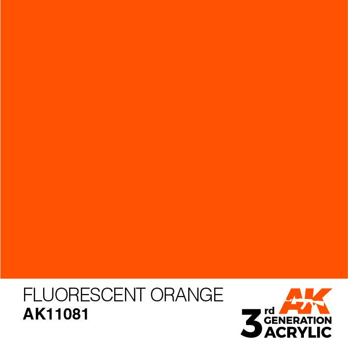 AK Interactive AK11081 3G Fluorescent Orange Acrylic Paint 17ml - A-Z Toy Hobby