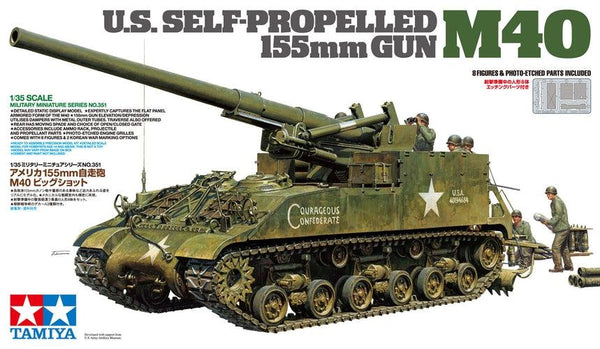 Tamiya 35351 US Self Propelled 155mm M40 1/35 Model Kit - A-Z Toy Hobby