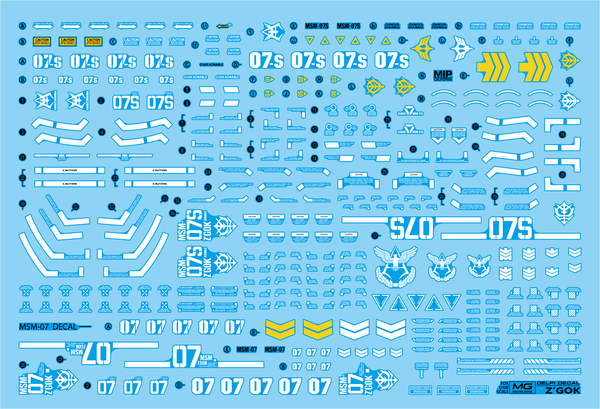 Delpi Water Decal For MG Z'Gok - A-Z Toy Hobby