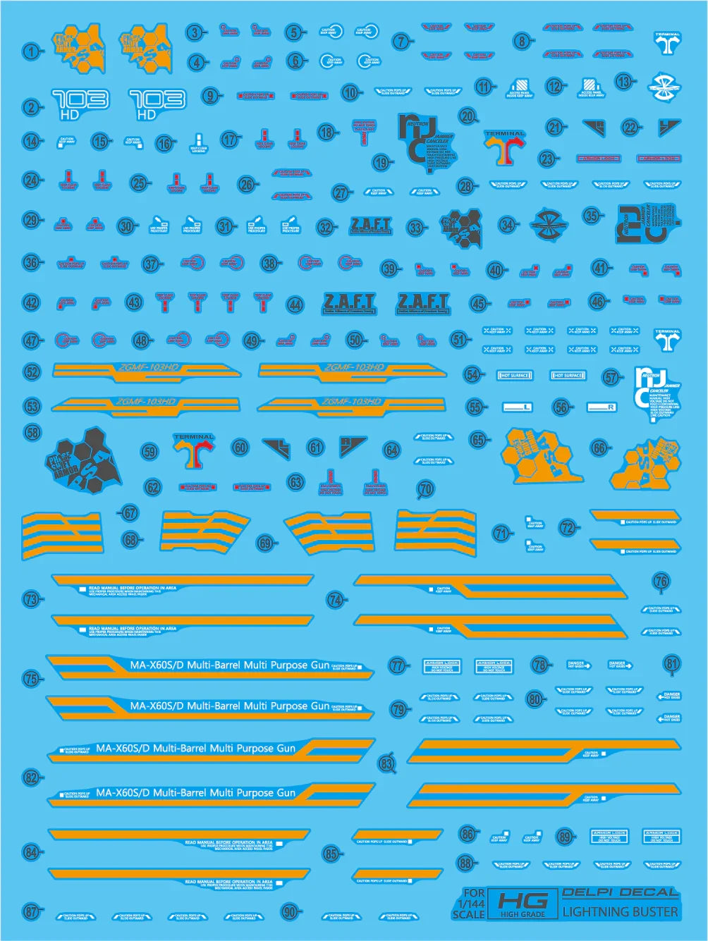 Delpi Water Decal For HG Lightning Buster - A-Z Toy Hobby