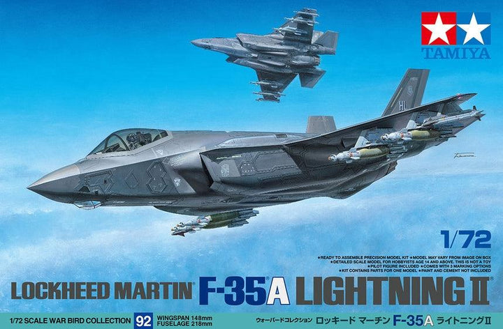 Tamiya 60792 Lockheed Martin F-35A Lightning II 1/72 Model Kit - A-Z Toy Hobby