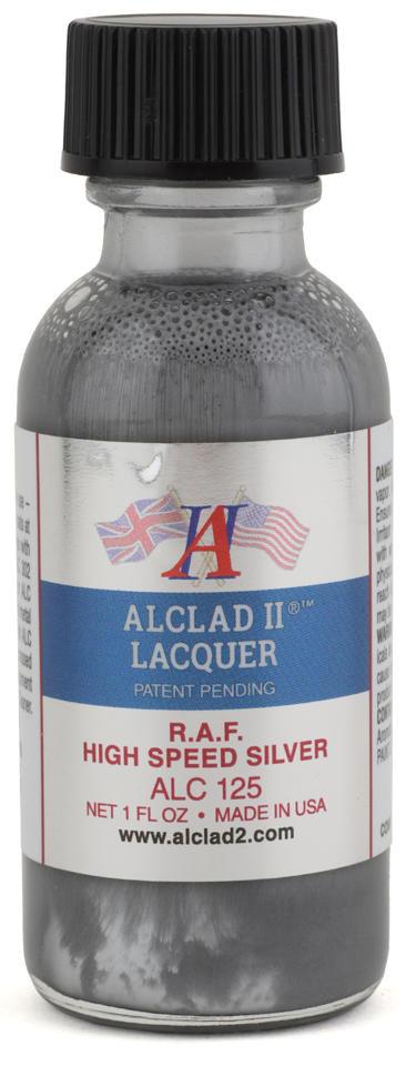 Alclad II ALC-125 RAF High Speed Silver Lacquer Paint 1oz - A-Z Toy Hobby