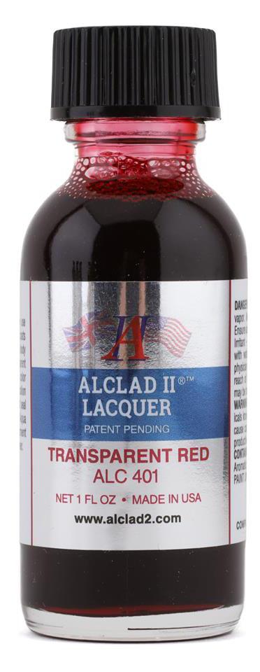 Alclad II ALC-401 Transparent Red Lacquer Paint 1oz - A-Z Toy Hobby