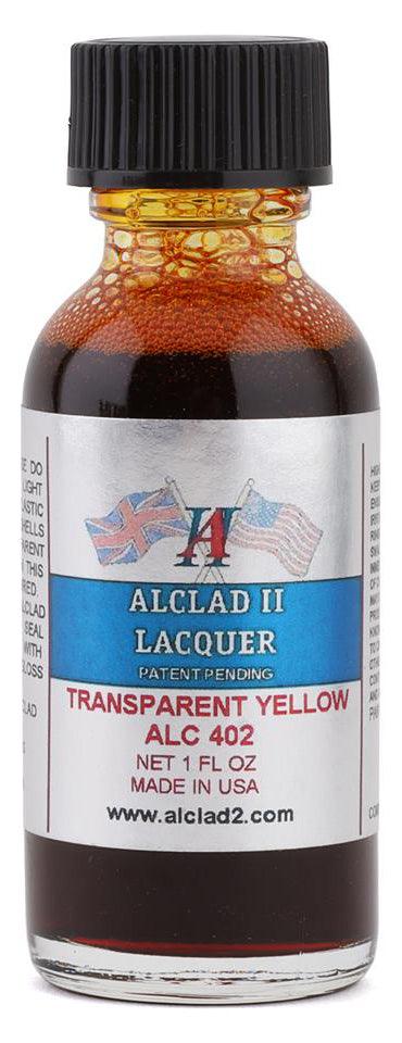 Alclad II ALC-402 Transparent Yellow Lacquer Paint 1oz - A-Z Toy Hobby