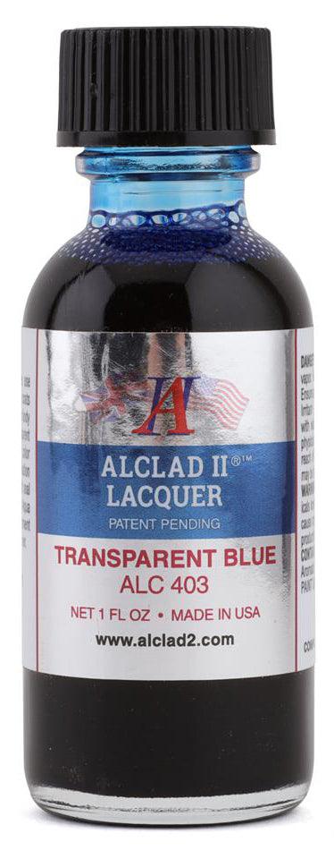 Alclad II ALC-403 Transparent Blue Lacquer Paint 1oz - A-Z Toy Hobby