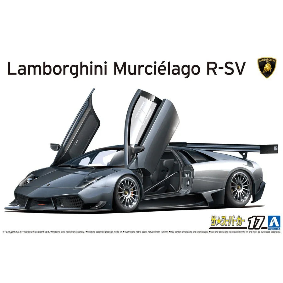 Aoshima 17 2010 Lamborghini Murcielago R-SV 1/24 Model Kit - A-Z Toy Hobby