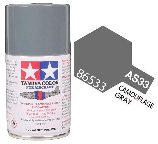 Tamiya 86533 AS-33 Camouflage Gray Aircraft Lacquer Spray Paint 100ml - A-Z Toy Hobby