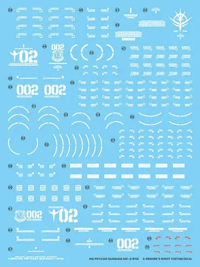 G-Rework Water Decal For HG Psycho Mk-II - A-Z Toy Hobby