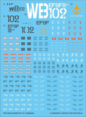 G-Rework Water Decal For PG Unleashed RX-78-2 - A-Z Toy Hobby