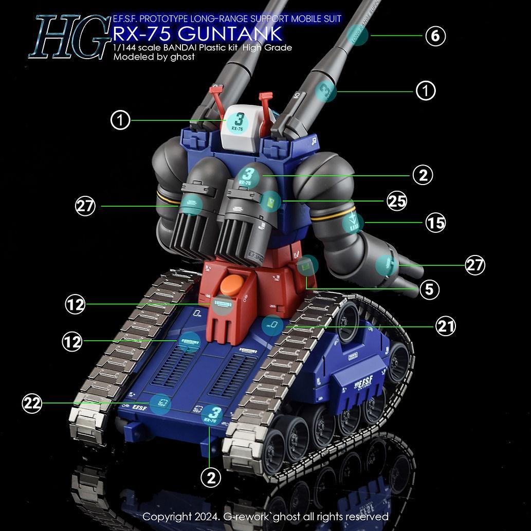 G-Rework Water Decal For HG Guntank - A-Z Toy Hobby